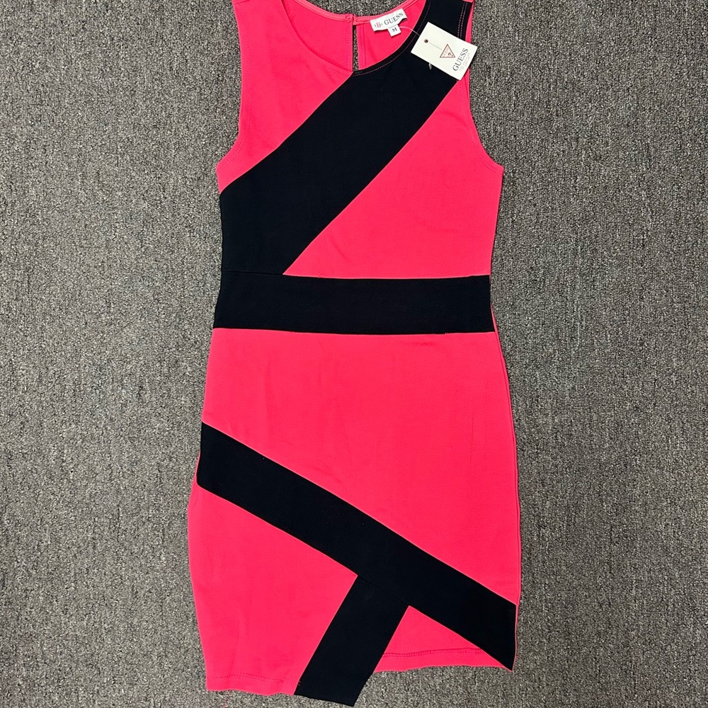 Guess Pink and Black Mini Dress